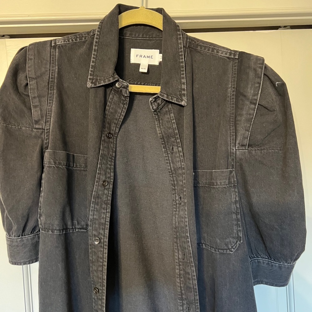 Ladies Frame black denim top